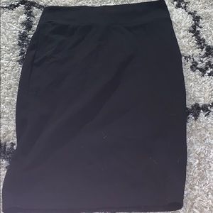 Plain black pencil skirt